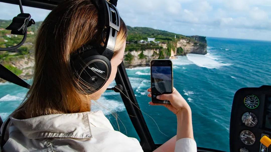Filming the coastline on the way out