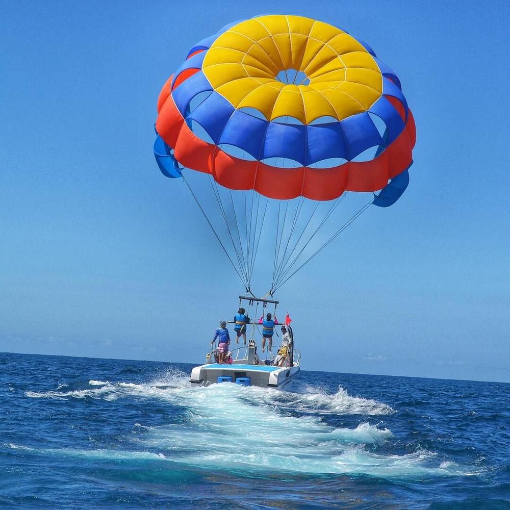 Parasailing over the bay