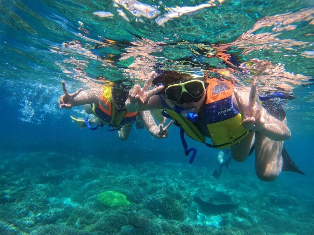 Snorkelling straight off the boat