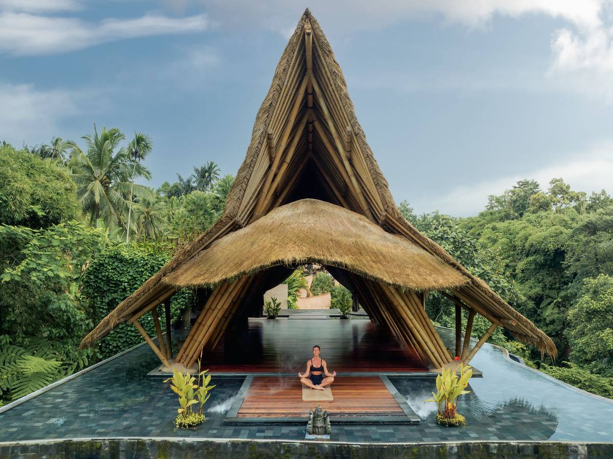 The bamboo yoga pavilion
