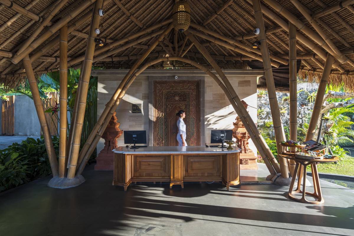 The open bamboo lobby