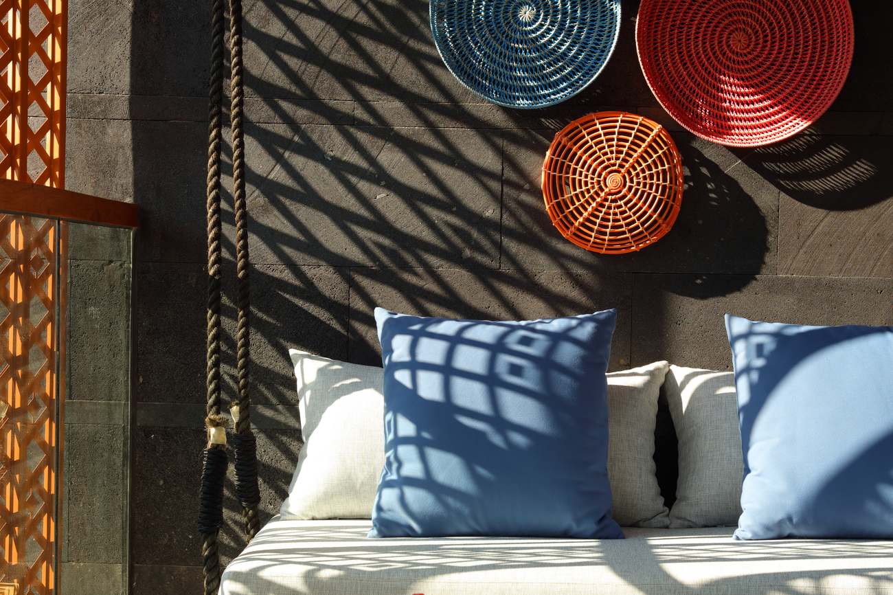 Every room has a balcony and daybed